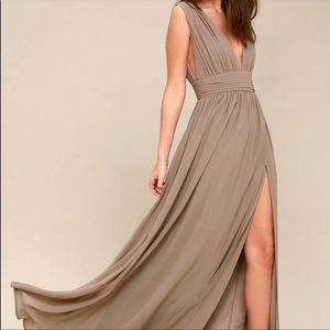 NWT Lulu’s Bridal Bridesmaids Taupe Heavenly Hues Dress Sz Medium